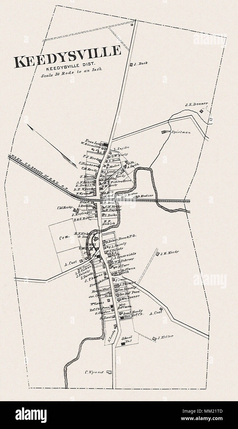 Mapa de Keedysville. 1877 Fotografía de stock Alamy
