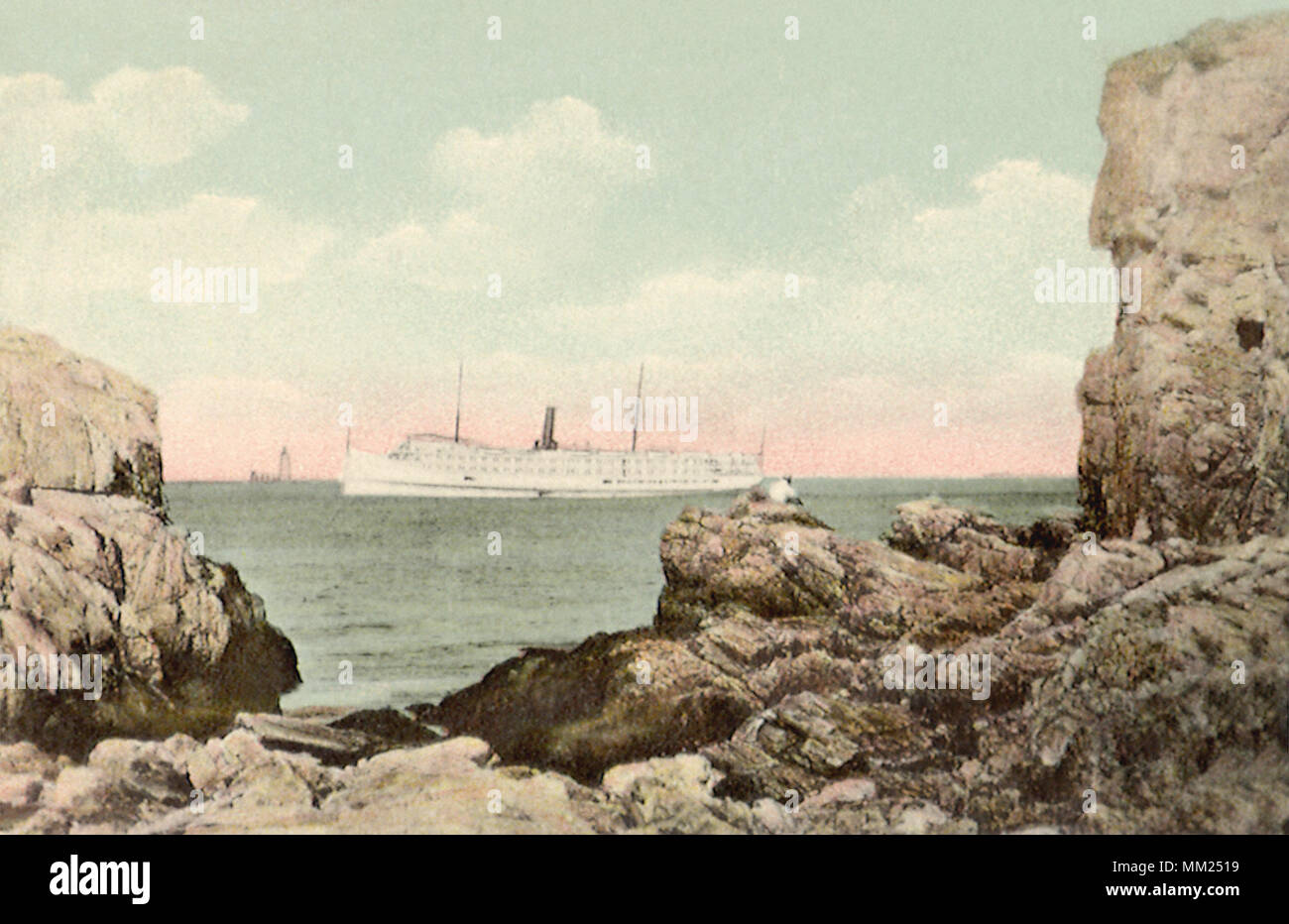 Vista desde la orilla del Cabo cerca del Casino. Portland. 1910 Foto de stock