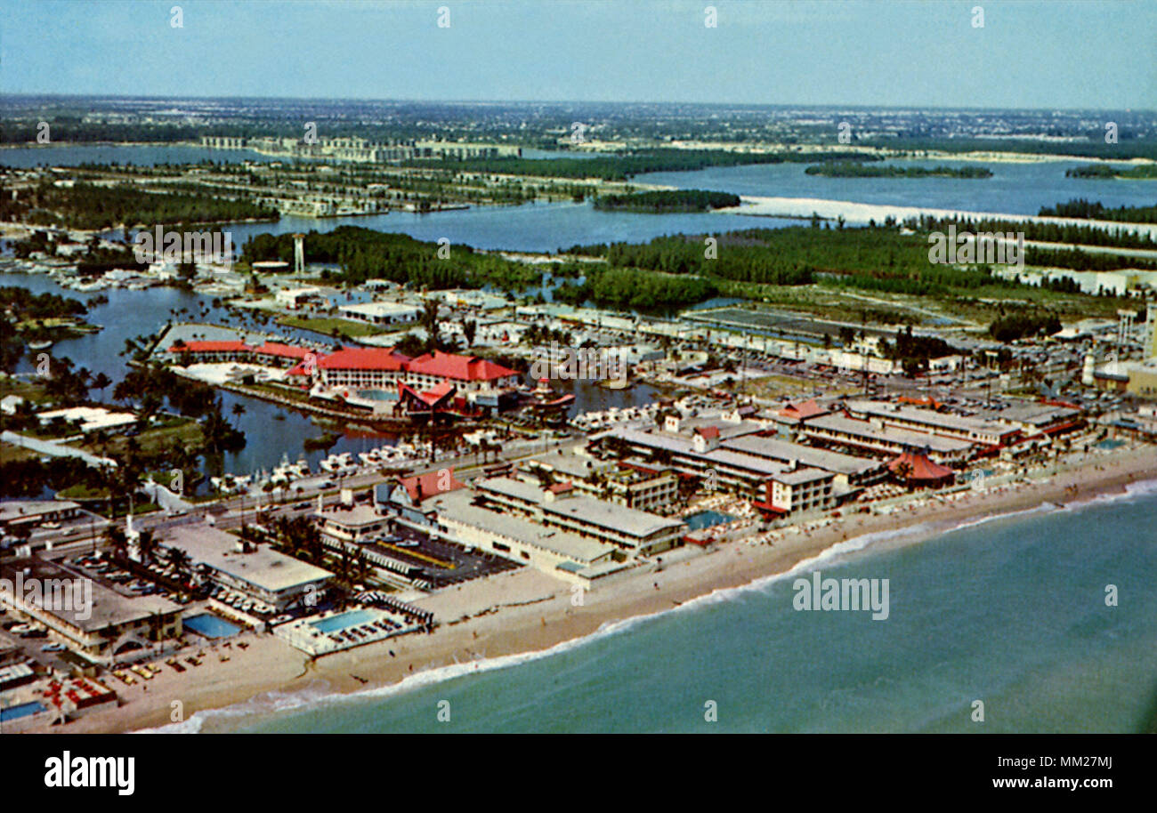 Vista de la playa de Miami. 1970 Foto de stock