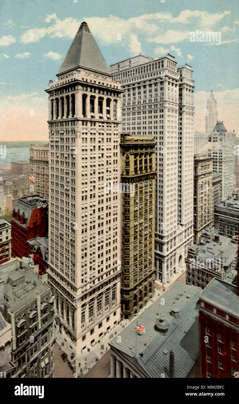 Banker's Trust Co. y equitativo del edificio. La Ciudad de Nueva York. 1920 Foto de stock