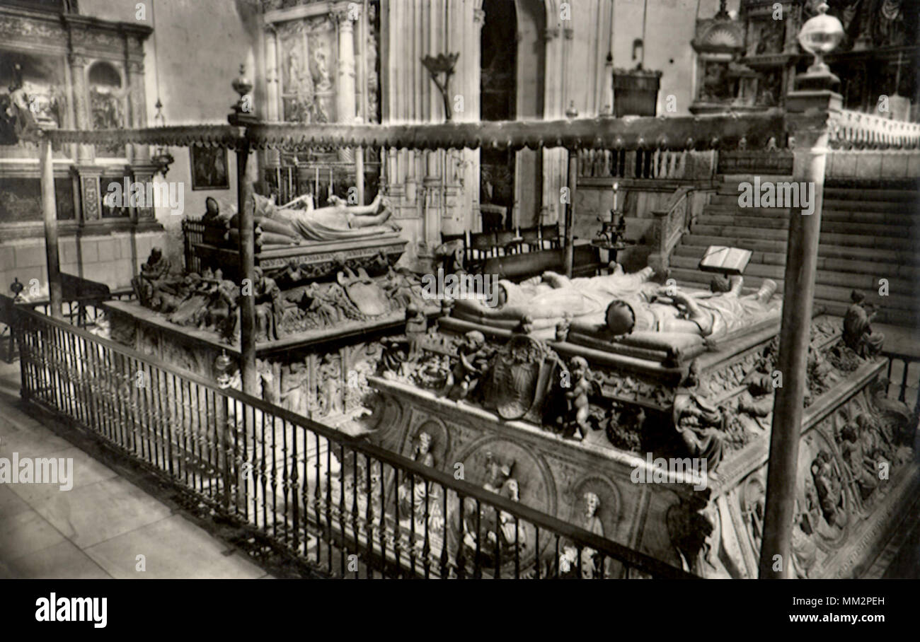 Sepulcro de los Reyes Católicos. Granada. 1950 Foto de stock