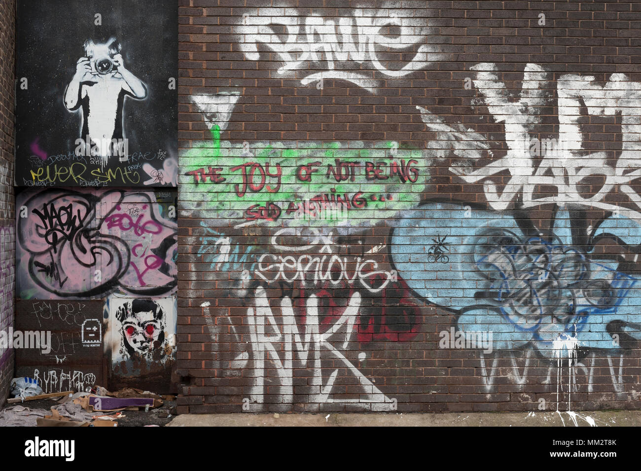 Arte Callejero Y Graffiti En Una Pared Gris Eagle Street London