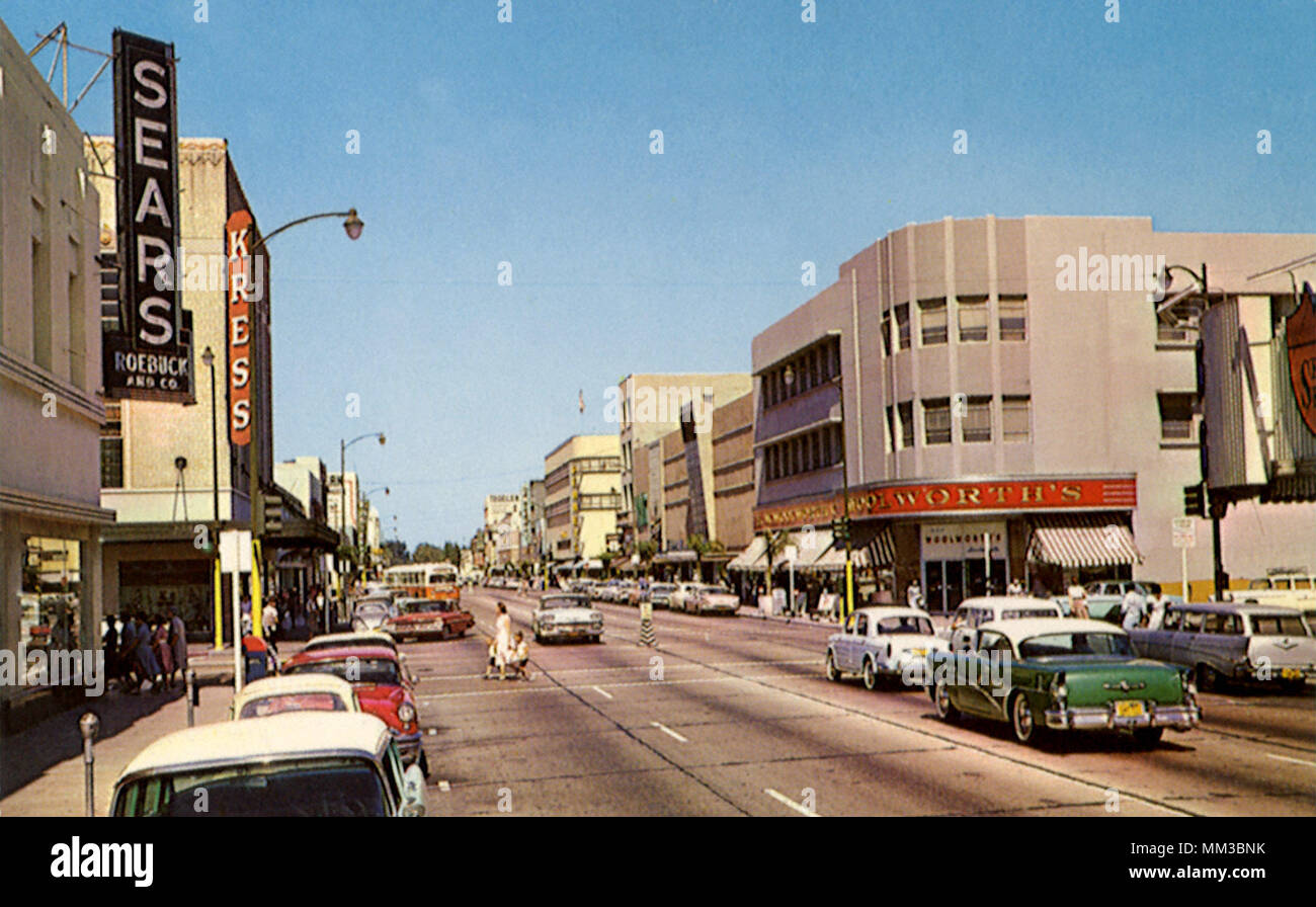 19Th Street. Bakersfield. 1955 Foto de stock