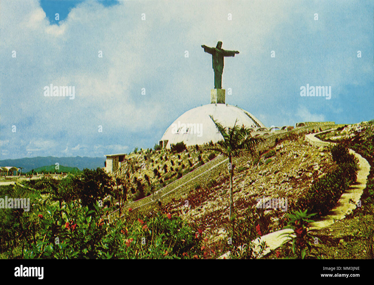 La estatua del Cristo Redentor en la montaña. Puerto Plata. 1960 Fotografía  de stock - Alamy