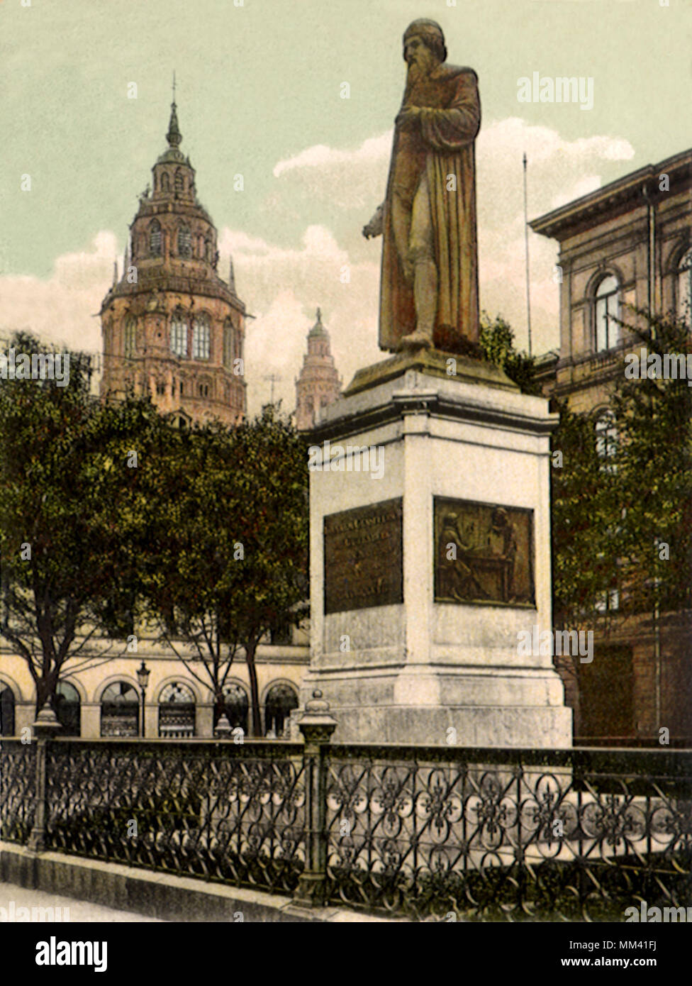 Monumento de Gutenberg. Maguncia.1905 Foto de stock