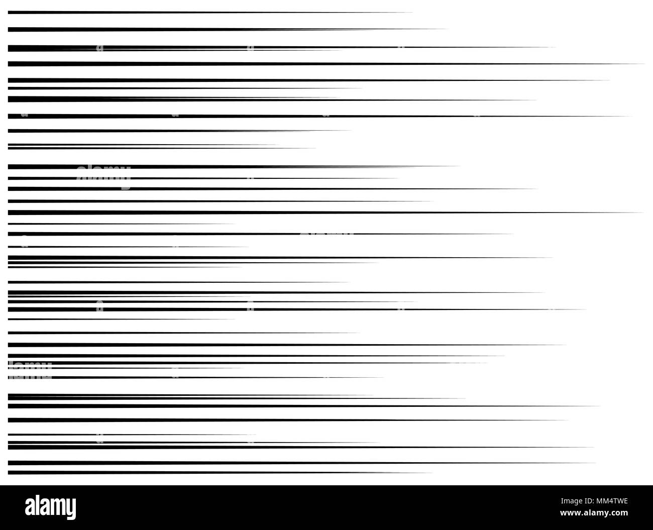 Velocidad de movimiento horizontal de líneas para comic book Ilustración del Vector