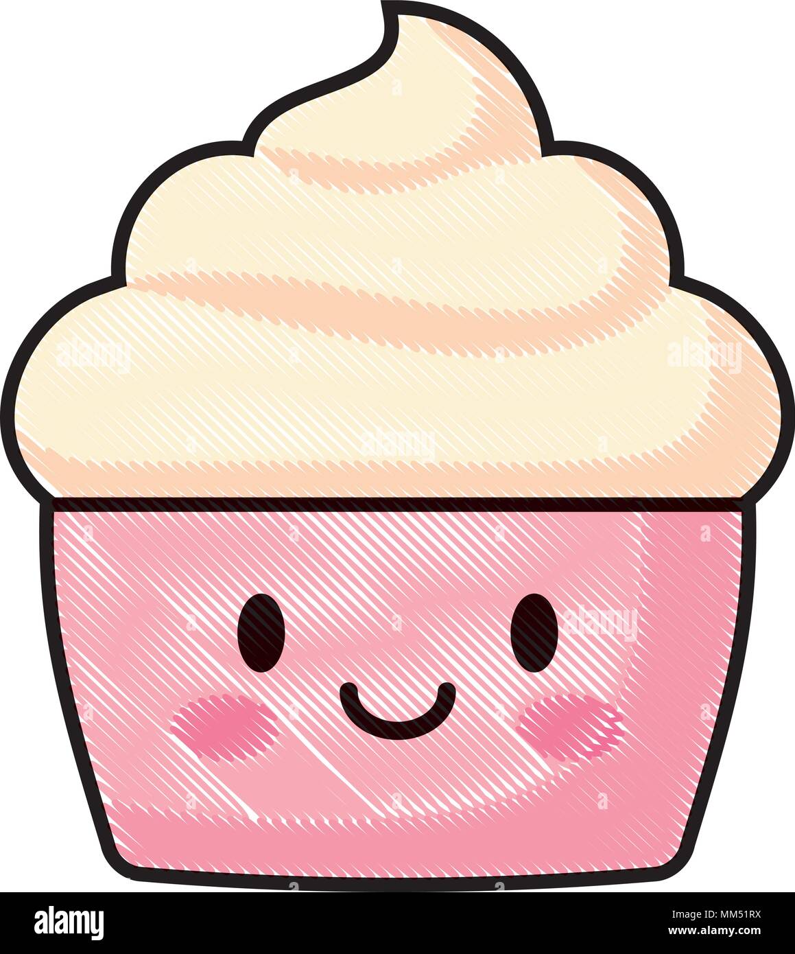 Kawaii cupcake icon over white fotografías e imágenes de alta resolución -  Alamy