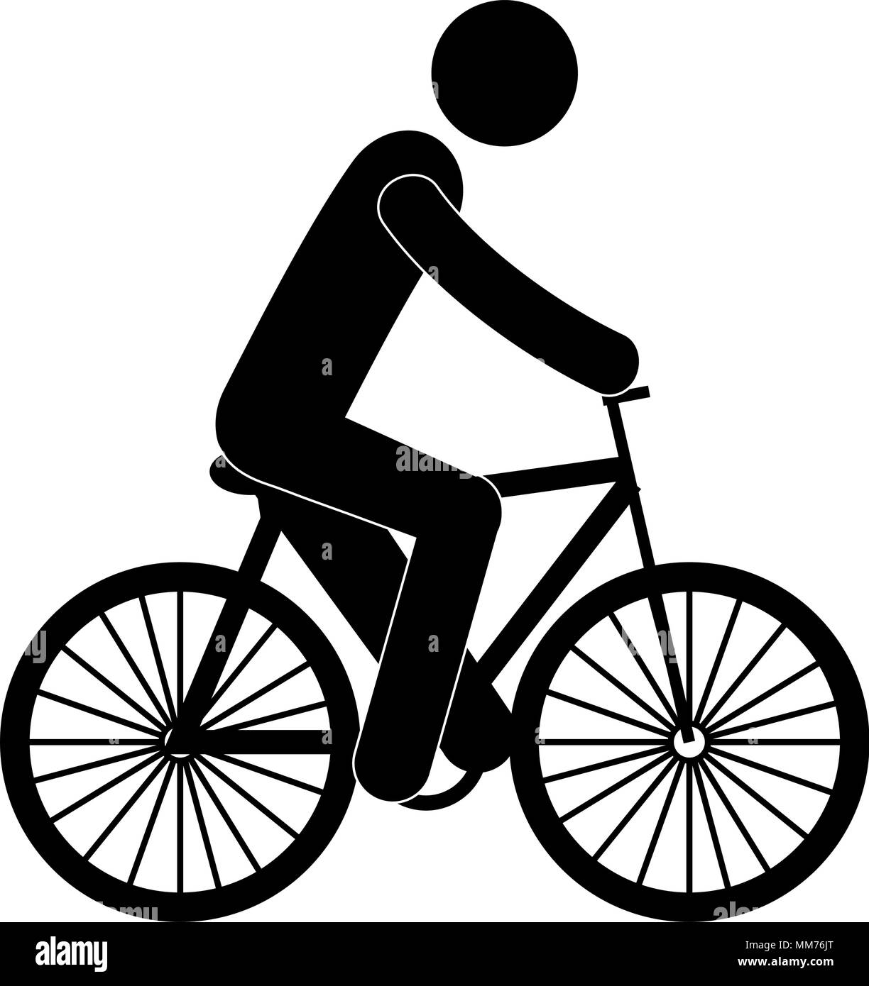 Bicicleta vehículo con figura humana Imagen Vector de stock - Alamy