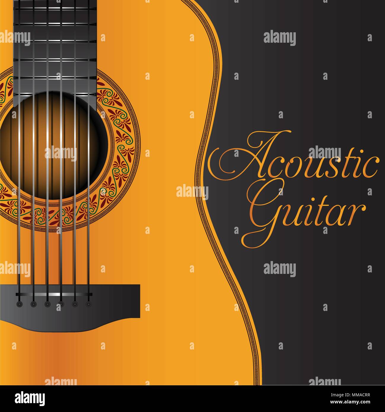 Guitarra acústica portada del álbum Imagen Vector de stock - Alamy