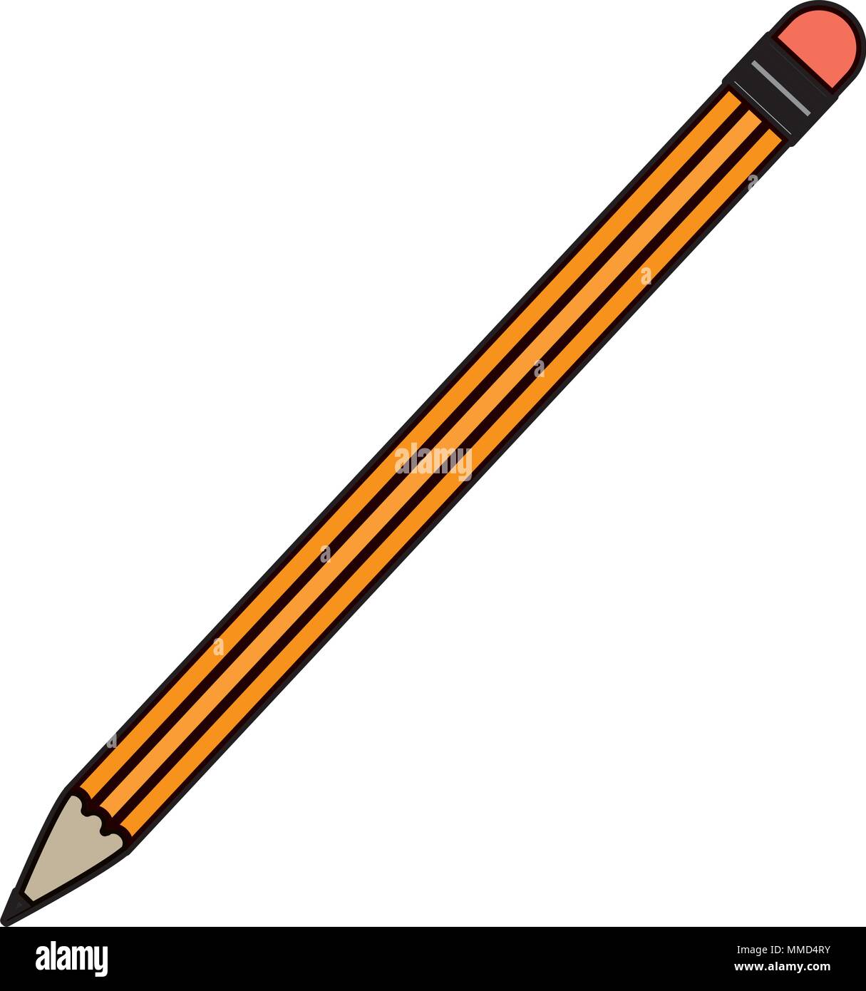 Madera de color objeto lápiz para escribir y dibujar Imagen Vector de stock  - Alamy