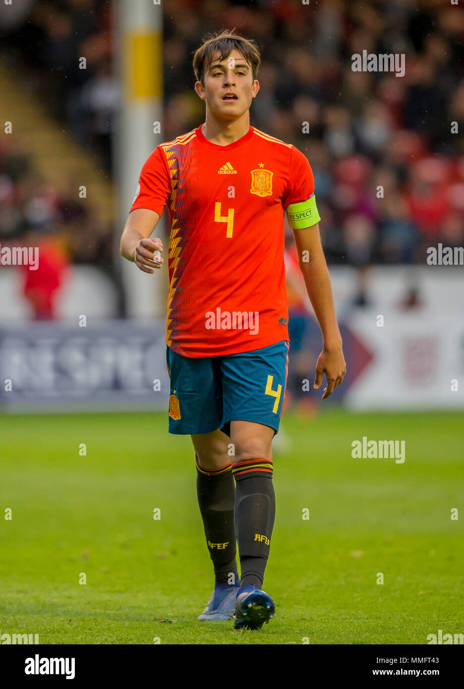 El 11 de mayo Bankss Stadium, Walsall, Inglaterra; la UEFA en 17 campeonatos de Europa, España contra Alemania; Eric Garcia Martret de España durante el partido Foto de stock