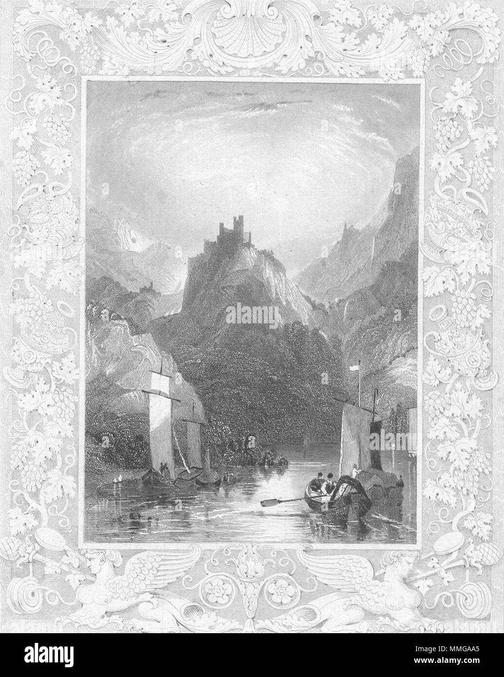Alemania. Tombleson Ober Rhein 1830 vintage antigua imagen de impresión Foto de stock