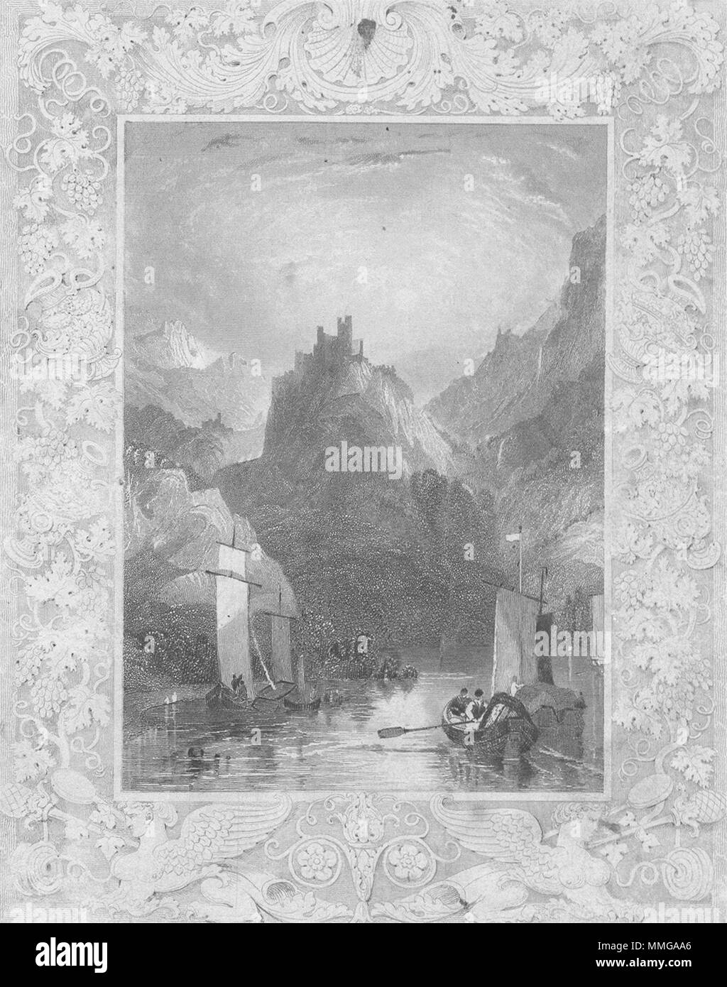 Alemania. Tombleson Ober Rhein 1830 vintage antigua imagen de impresión Foto de stock