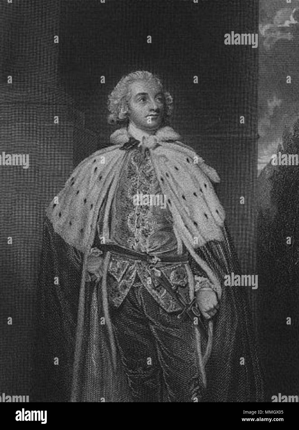 Inglés: Retrato de John Fane, 10º Conde de Westmorlan (1759-1841) . circa 1790. 10thEarlOfWestmorland Foto de stock