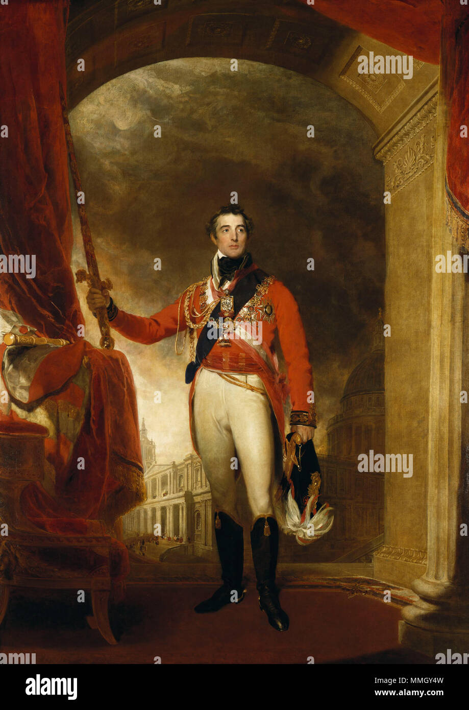 . Inglés: Retrato de Arthur Wellesley, primer duque de Wellington Arthur Wellesley, primer duque de Wellington (1769-1852). Desde 1814 hasta 1815. Arthur Wellesley, Lawrence 1814-15 Foto de stock