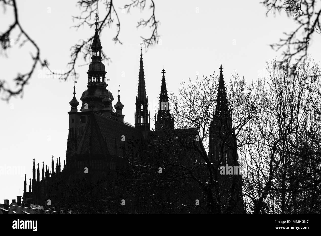 La Catedral de San Vito en El Castillo de Praga Foto de stock