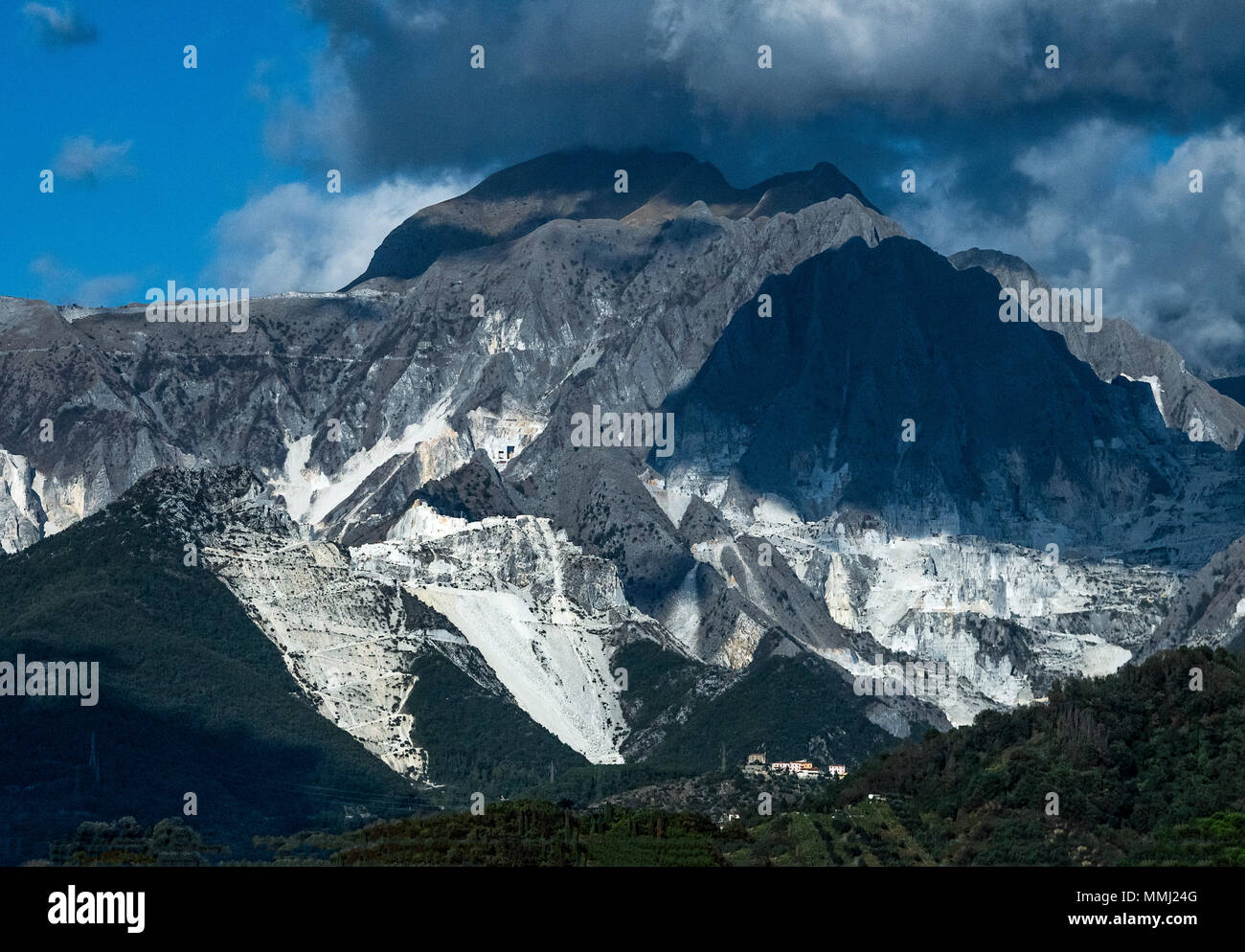 Canteras de mármol de Carrara, en la Toscana, Italia Fotografía de