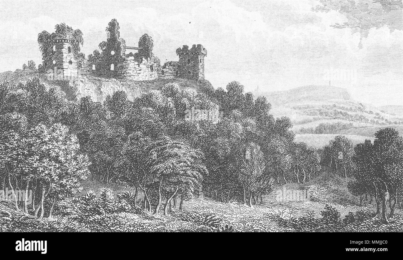 APPULDURCOMBE. La ruina del castillo de Cooke, Break. ruinas 1839 antigüedades imprimir Foto de stock