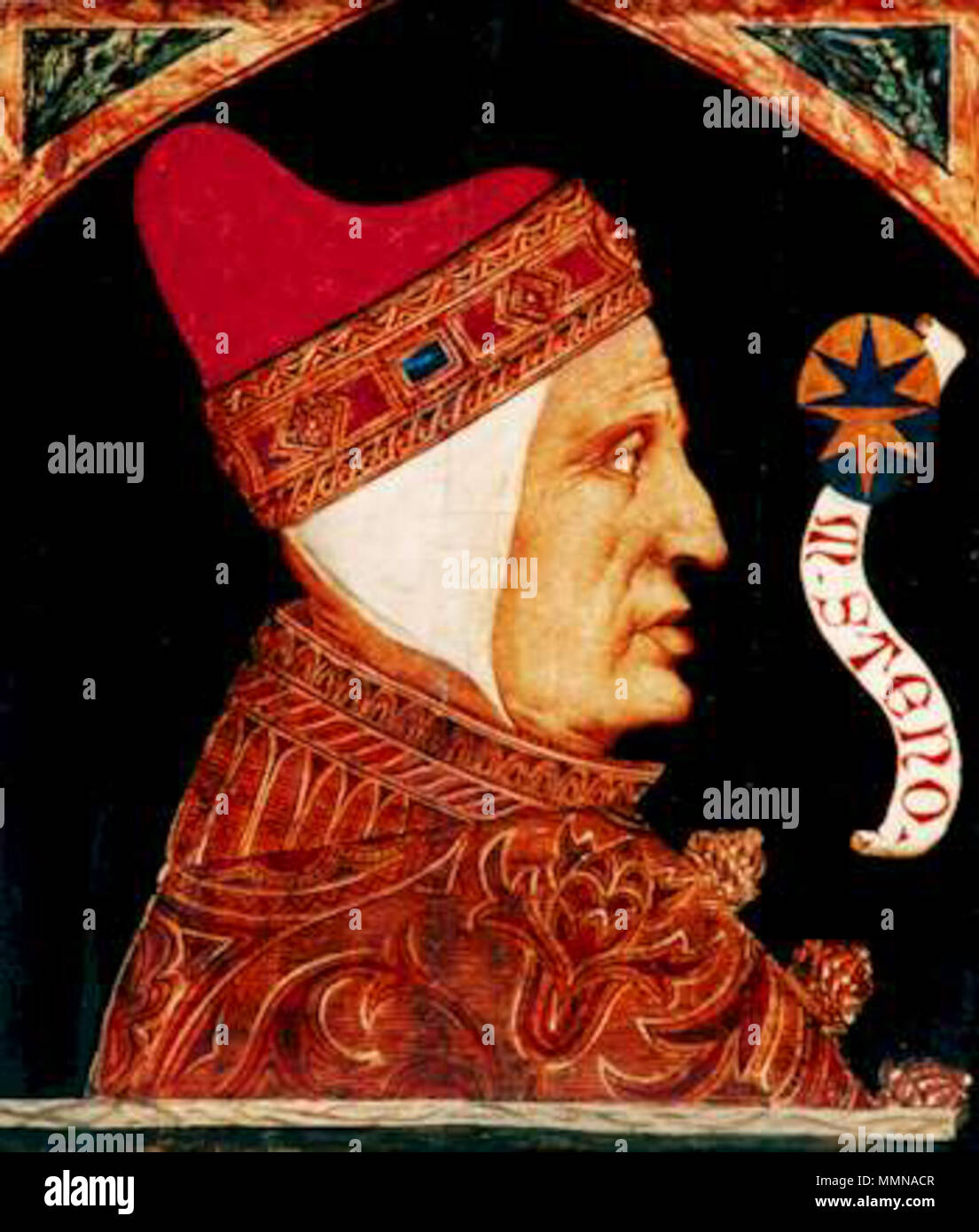 Retrato del Dux Michele Steno. 1400s. Michele Steno Fotografía de stock