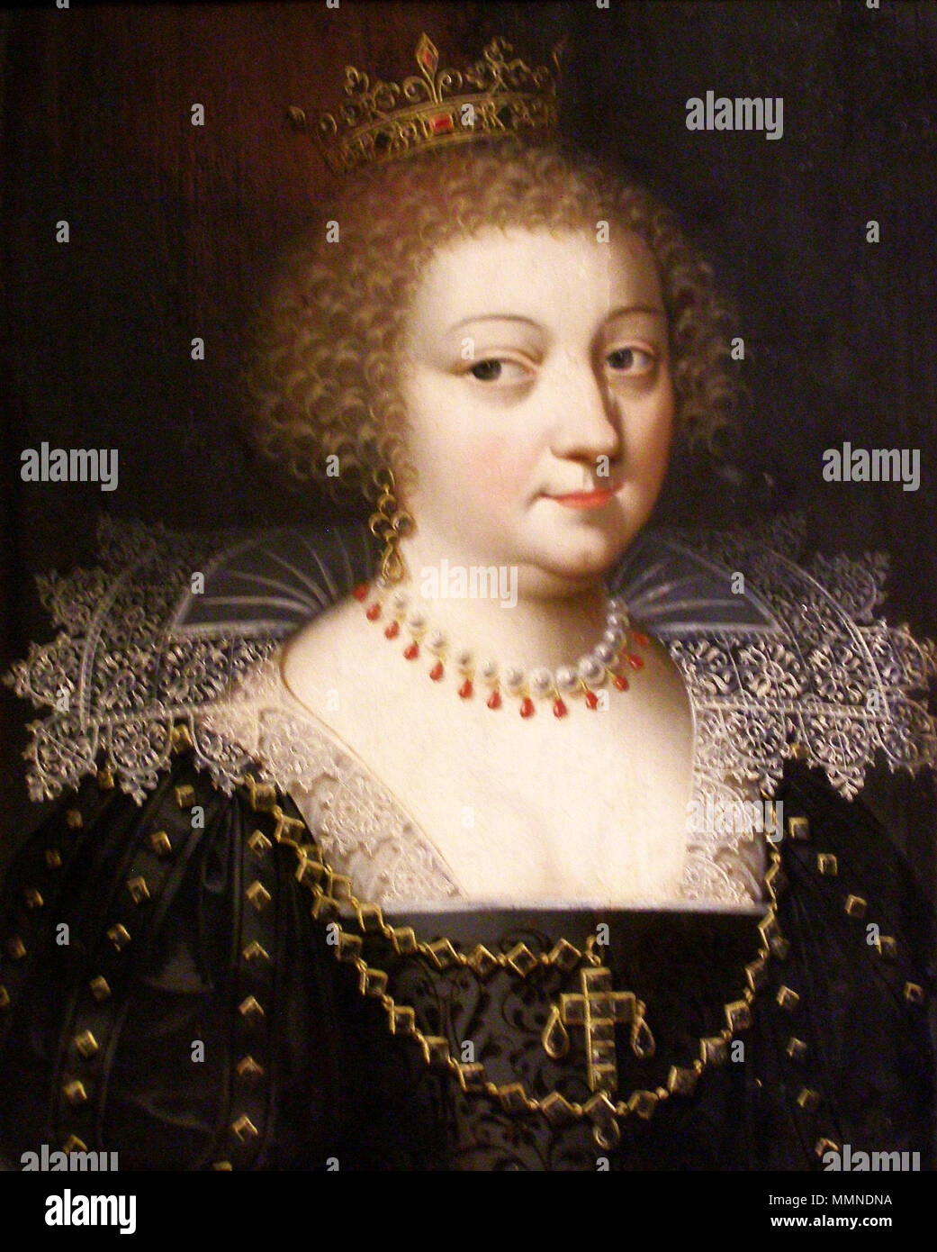 Retrato de Ana de Austria. Década de 1620. Ana de Austria Dumonstier Foto de stock