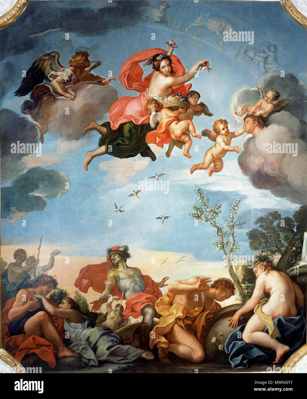 Alegoría de la primavera. 1680s. Alegoría de Primavera Siemiginowski Foto de stock