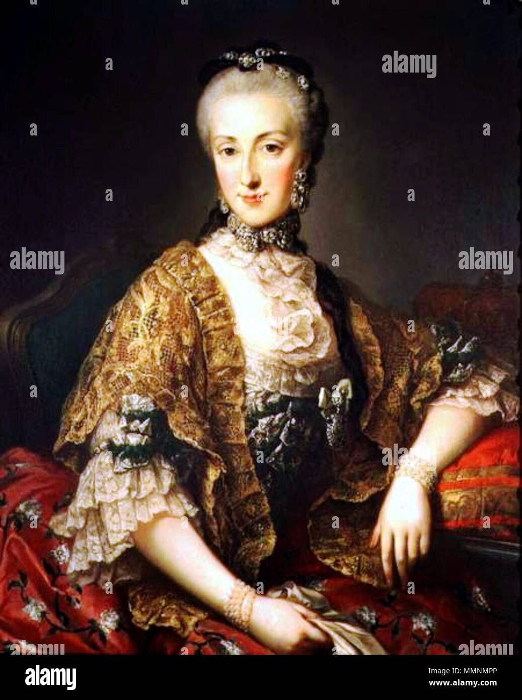 . Inglés: Retrato de la archiduquesa María Anna de Austria (1738-1789) (1738-1789) . 1760s. Archiduquesa María Ana de Austria Foto de stock