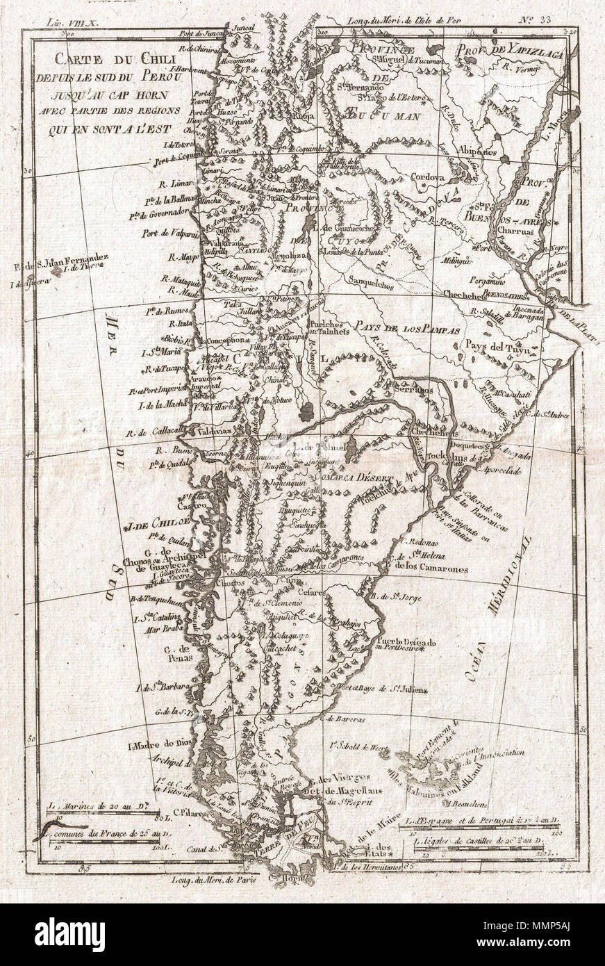 Ingles Un Buen Ejemplo De Rigobert Bonne Y Guillaume Raynal 1780 Del Mapa De Chile Hoy