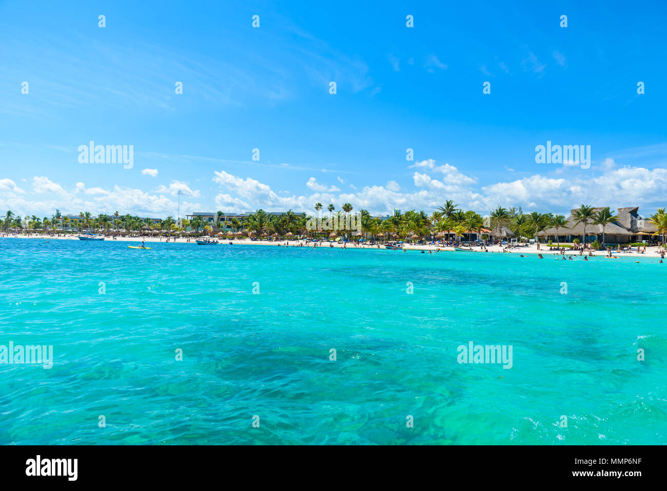 La playa de Akumal - paradise bay Beach en Quintana Roo, México - Costa Caribe Foto de stock