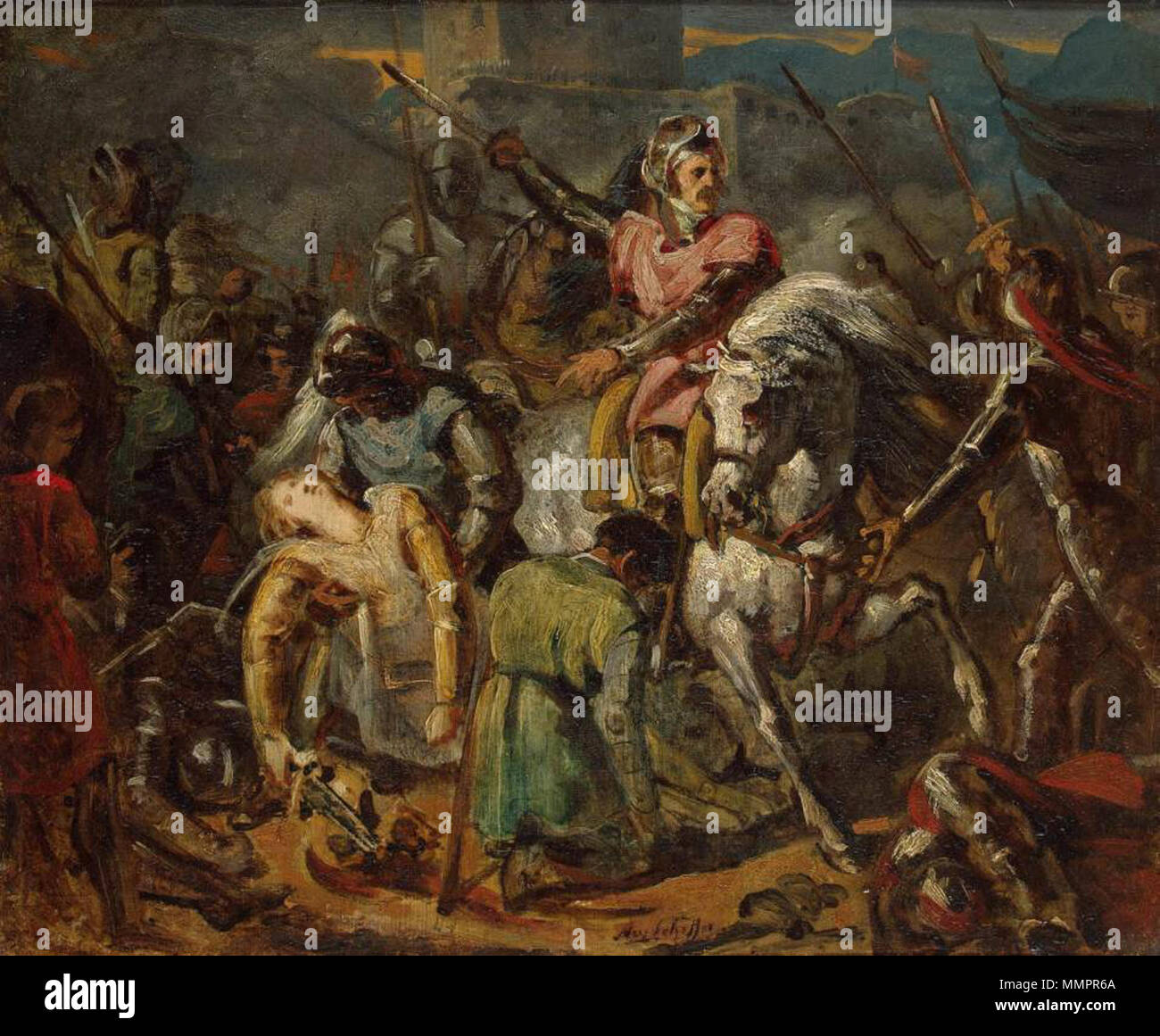 La muerte de Gastón de Foix en la batalla de Rávena el 11 de abril de