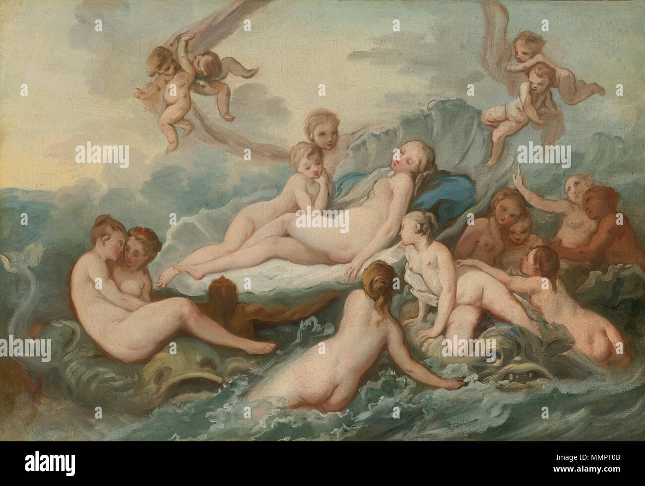 Atribuyó a Pierre-Charles Trémolières El Nacimiento de Venus Foto de stock