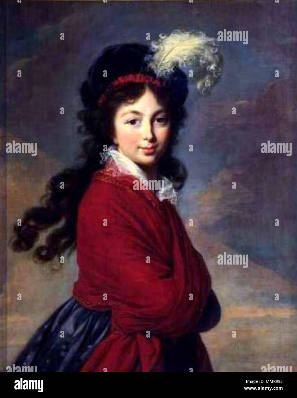 . Inglés: La Grande Duchesse Anna Feodorovna (1795-1796), nacida Princesa Juliane von Sajonia-coburgo-Saalfeld. Ella fue la consorte del Gran Duque Konstantin Pavlovich de Rusia, segundo hijo del emperador Pablo I. Su hermano menor fue Leopoldo I, primer rey de los Belgas. Su hermana Victoria, duquesa de Kent, fue la madre de la Reina Victoria del Reino Unido. Retrato de la Princesa Juliane de Sajonia-Coburgo-Saalfeld (1795-1796). circa 1795-1796. Anna Fedorovna por E.Vigee-Lebrun Foto de stock