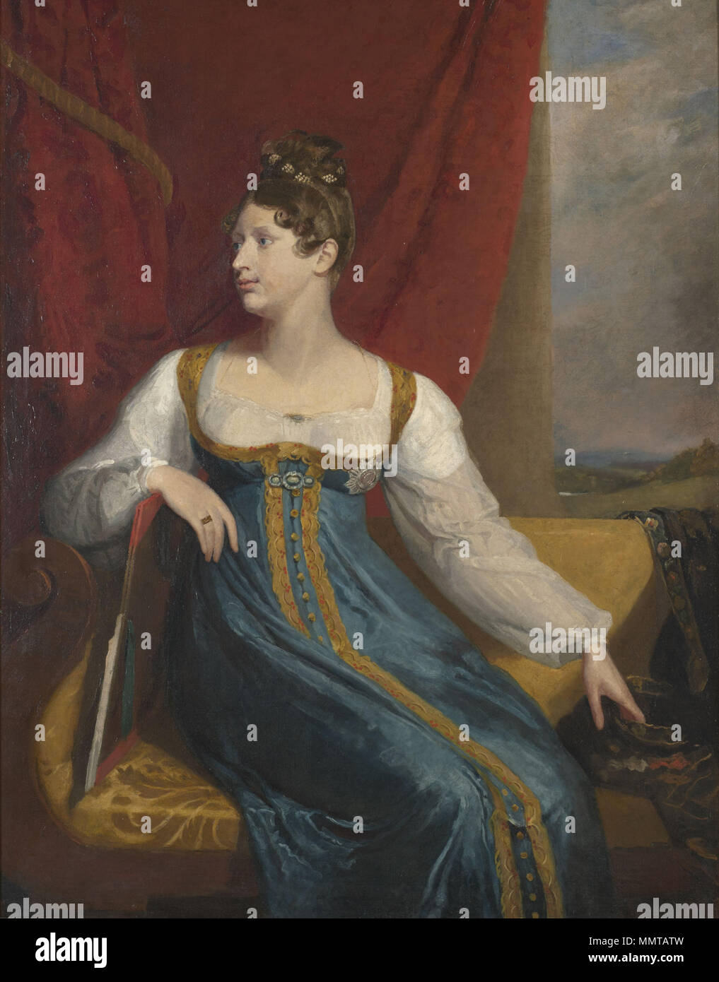 . La princesa Carlota Augusta de Gales (1796-1817), hija del rey Jorge IV del Reino Unido y de Hannover, por el matrimonio de la princesa de Sajonia-Coburgo-Saalfeld. La princesa Carlota Augusta de Gales (1796-1817). circa 1817. La Princesa Charlotte de Gales Foto de stock