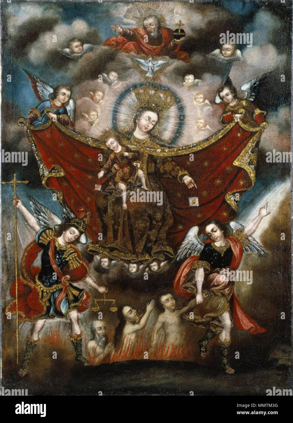Virgen del Carmen la salvación de las almas en el purgatorio de finales del  siglo 17. 1240 Virgen del Carmen salvando almas en el Purgatorio - Proyecto  de arte de Google Fotografía