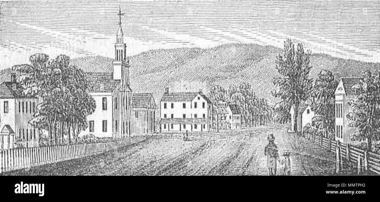 . Inglés: Vista del sur de Sheffield, (parte central); desde el 1839 woodprint. . 1839. John Warner Barber 1839 Imprimir de Sheffield, MA Foto de stock