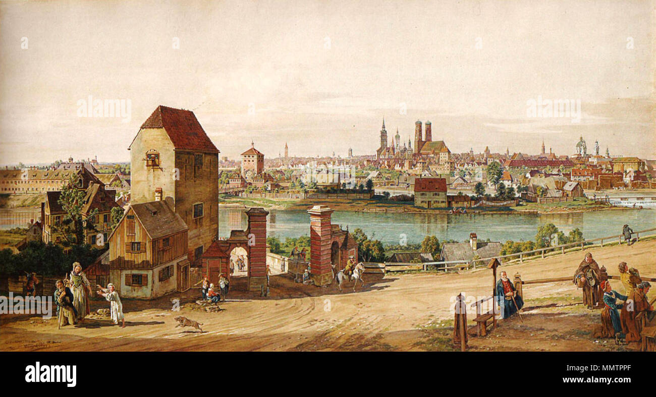 . Der Canaletto-Blick auf München. . 1900. Wilhelm Eillers Descripción ubicación de trabajo pintor alemán Munich Canaletto Foto de stock