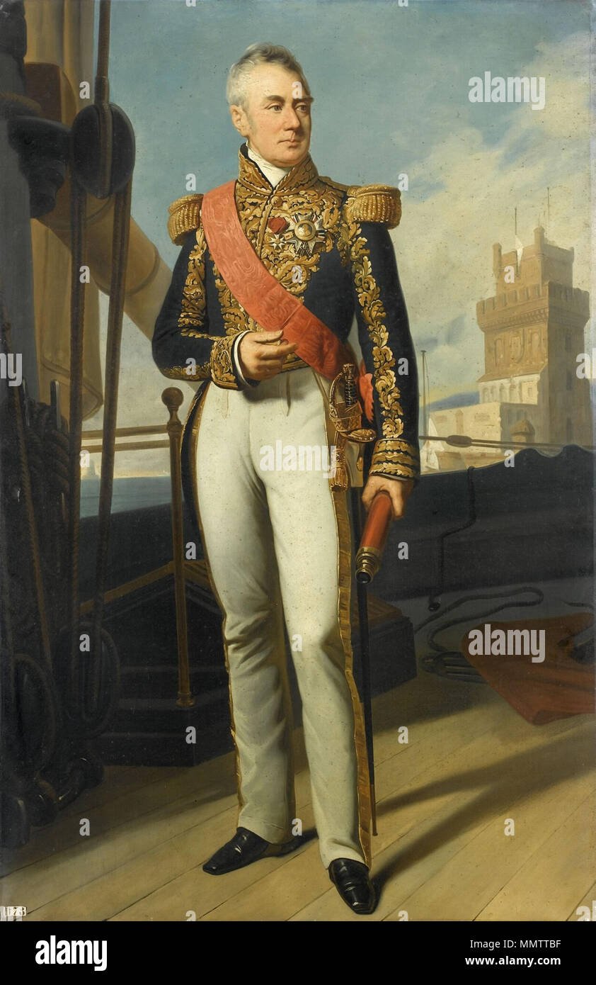 . Inglés: Albin Roussin, almirante francés y estadista Albin-Reine, Baron, Amiral Roussin de Francia (1781-1854). 1842. Roussin, Albin Foto de stock