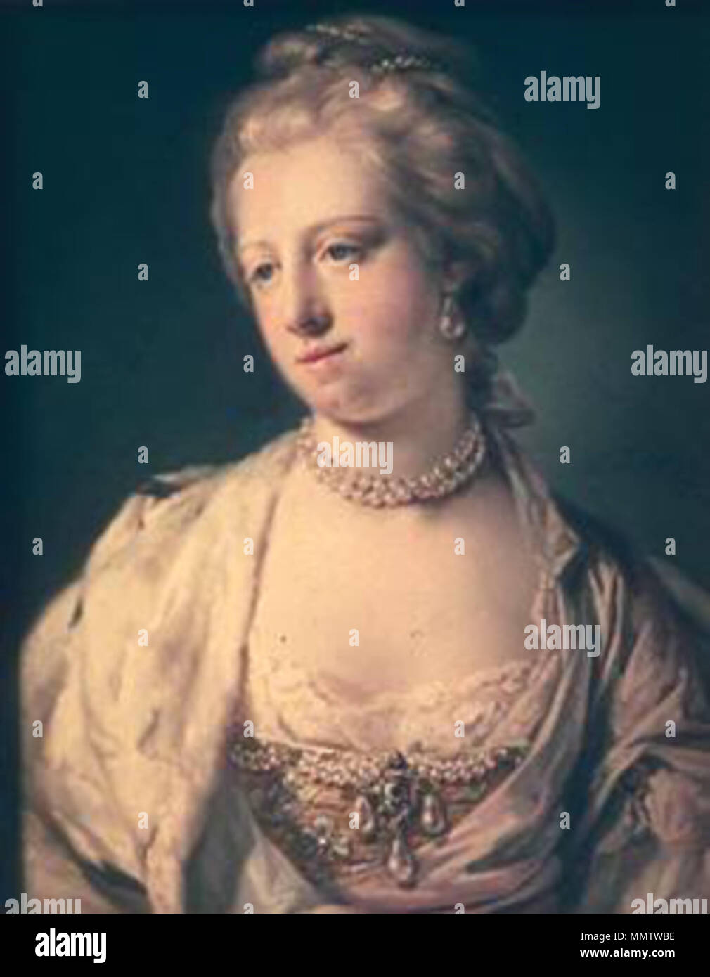 . Inglés: la Princesa Carolina Matilde de Gran Bretaña (1751-1775), Reina de Dinamarca . Siglo XVIII. Dinamarca Caroline-Mathildeofwales Foto de stock