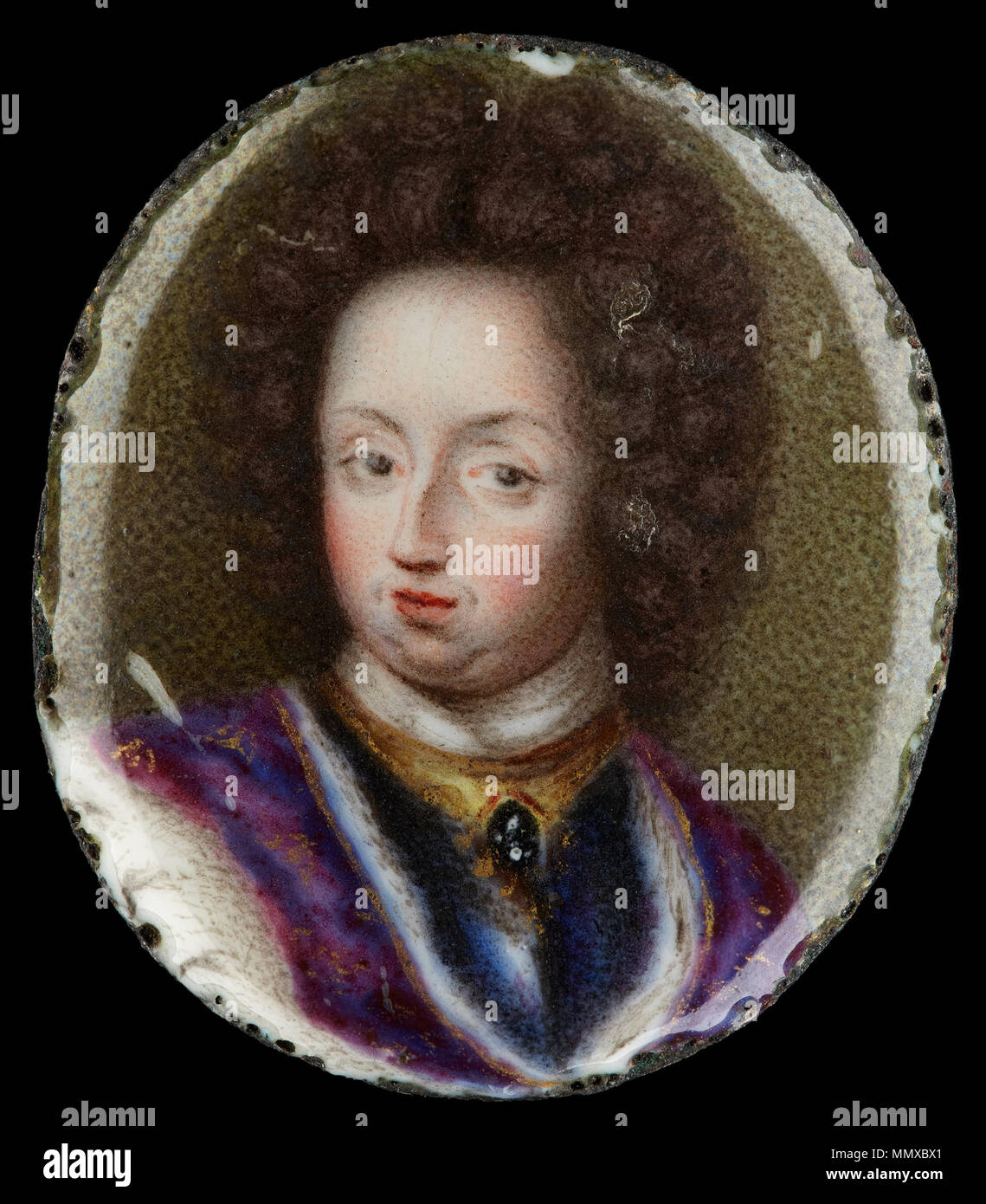 Retrato en miniatura de Carlos XI, Rey de Suecia 1660-1697. circa 1690. Erik Utterhielm - Miniatura retrato de Carlos XI, Rey de Suecia 1660-1697 - Proyecto de arte de Google Foto de stock