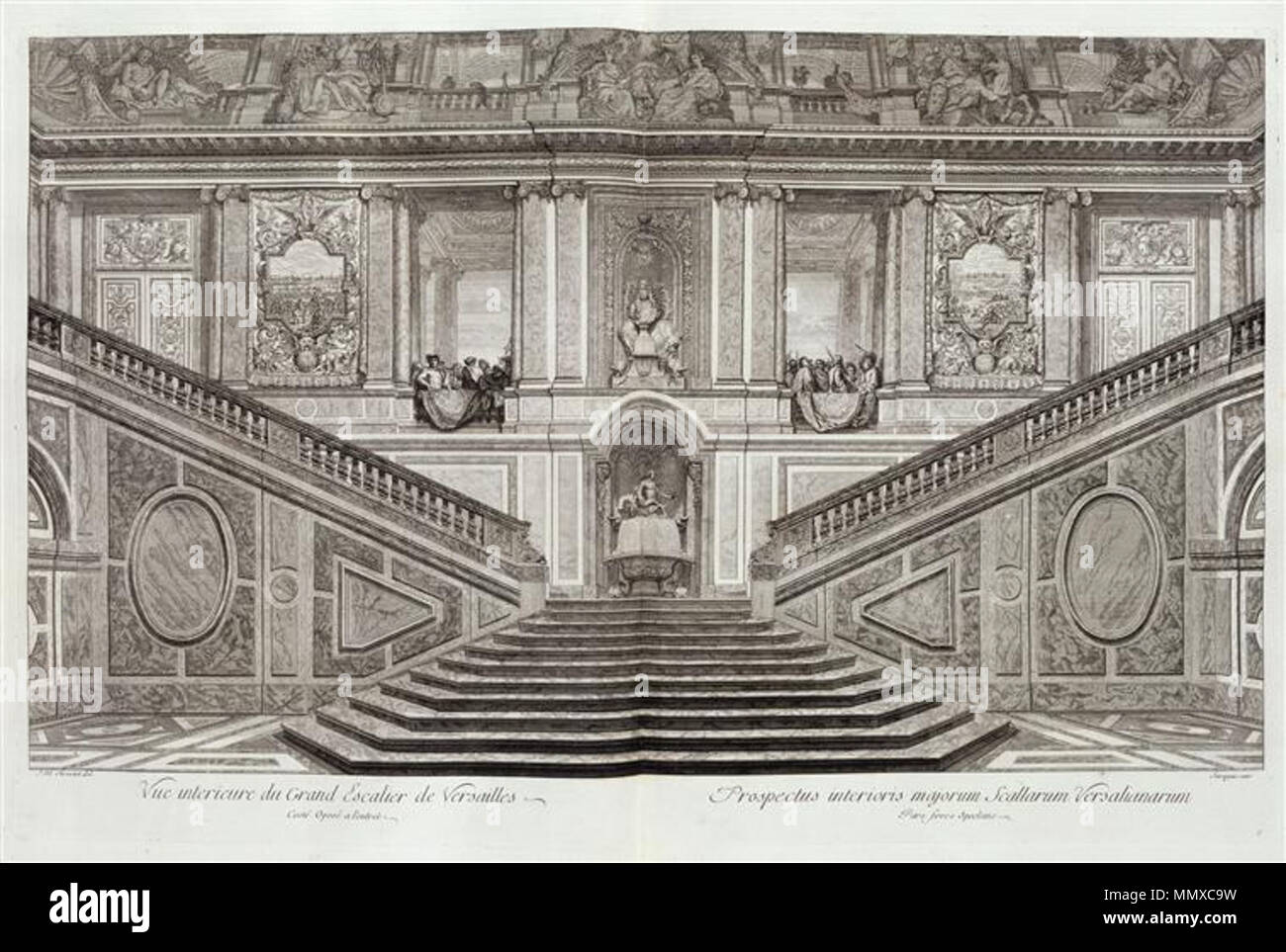 Français : Le Grand Escalier du Château de Versailles. planche 6 :  