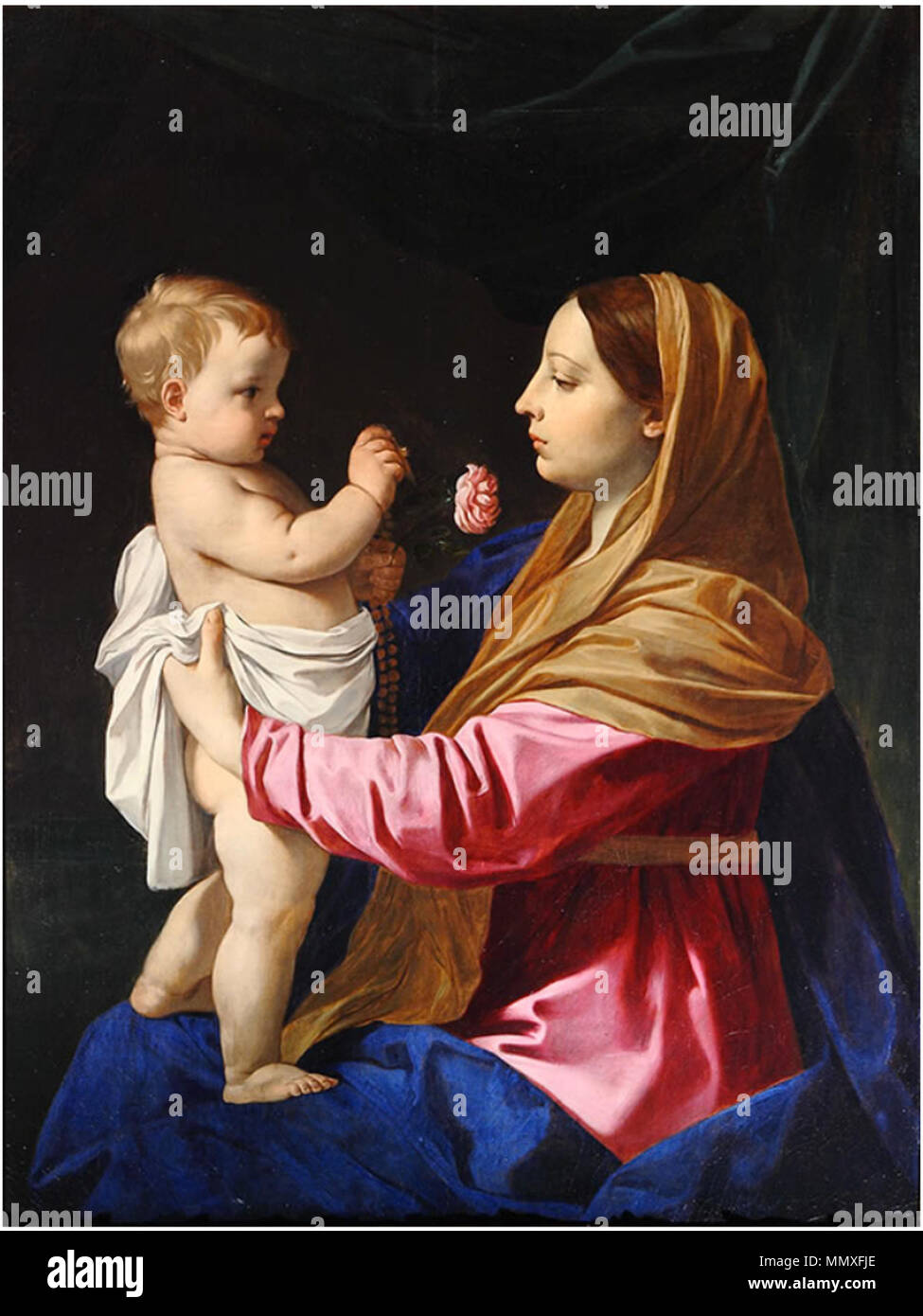 Inglés La Virgen de la Rosa . La primera mitad del siglo XVII). Simone