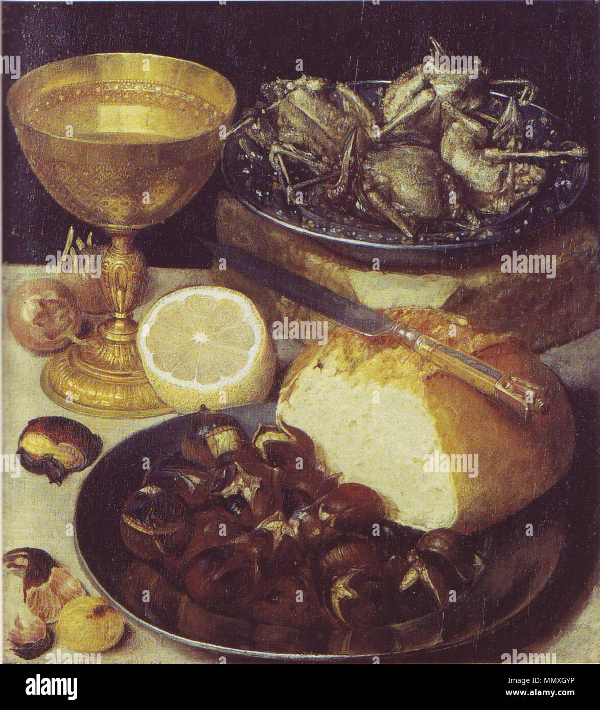 - Krammetsvögel und Maronen Flegel Foto de stock