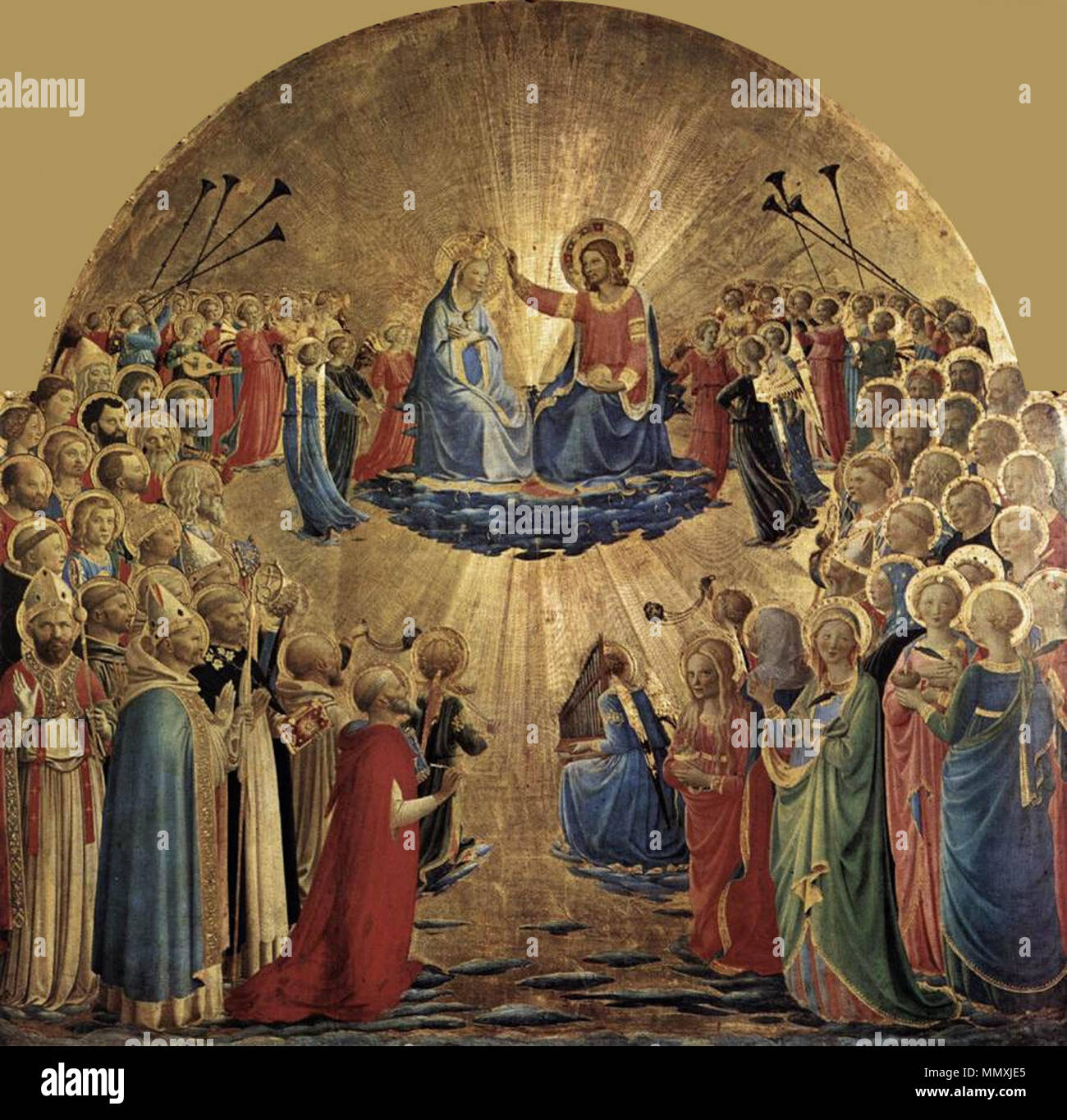 La coronación de la Virgen. Entre 1434 y 1435. Fra Angelico La