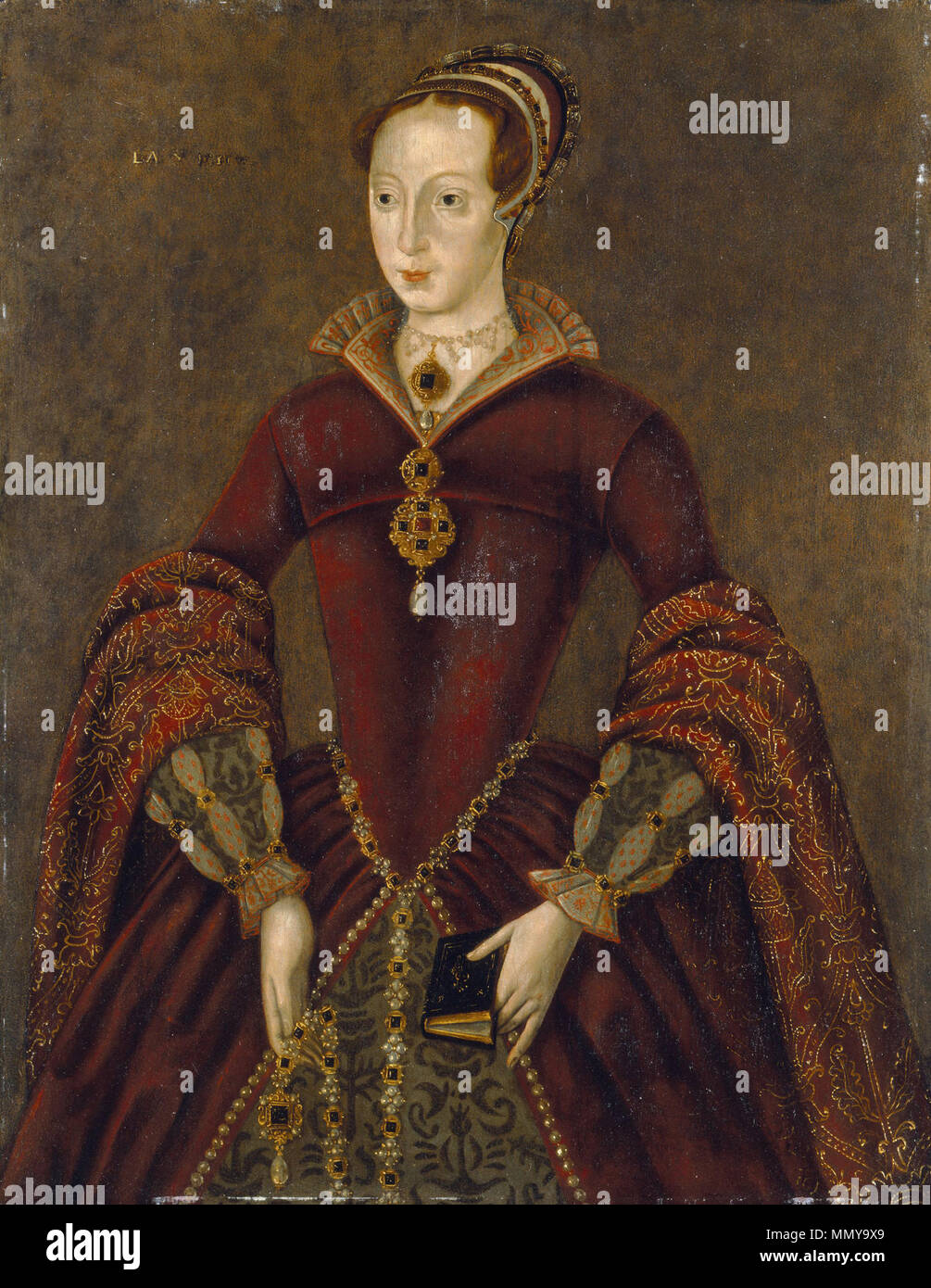 6804,Lady Jane Dudley (née gris) Lady Jane Dudley (née gris). Sesiones 1590s? La pintura en el panel estaba fechada a las sesiones 1590S con ayuda de dendrochronology.. Streathamladyjayne Foto de stock