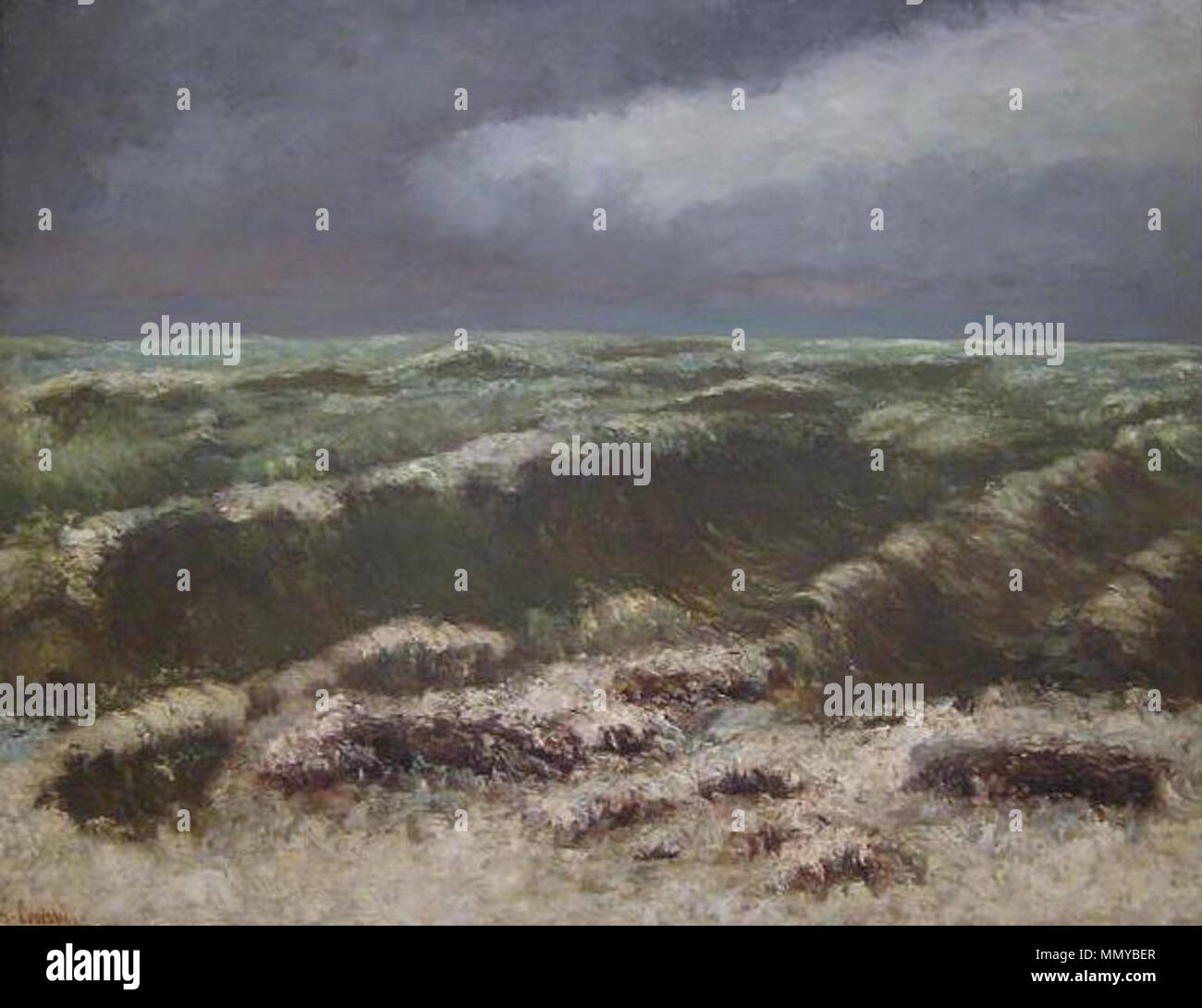 Français : Mer Orageuse Español: mar borrascoso . Fecha desconocida. Gustave Courbet - Mer Orageuse, MNBA Foto de stock