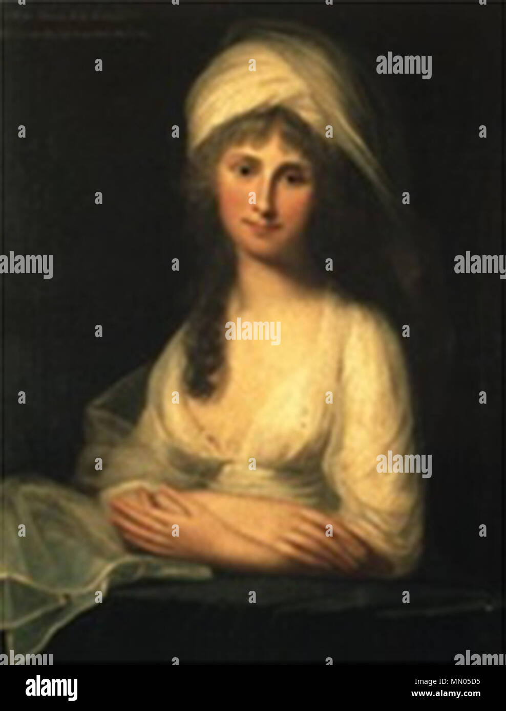 Retrato de Catherine Rebecca Gray, Lady Huntingtower, en un vestido blanco. Siglo XVIII. Afile - Catherine Rebecca Gray, Lady Huntingtowe Foto de stock