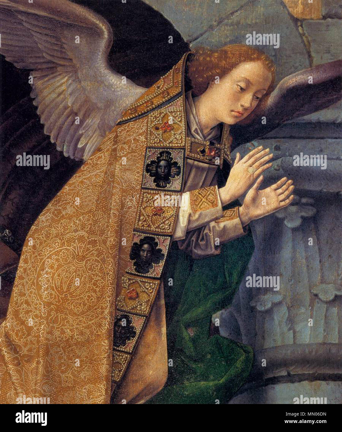 Inglés La adoración de los pastores (detalle) . Entre 1476 y 1479