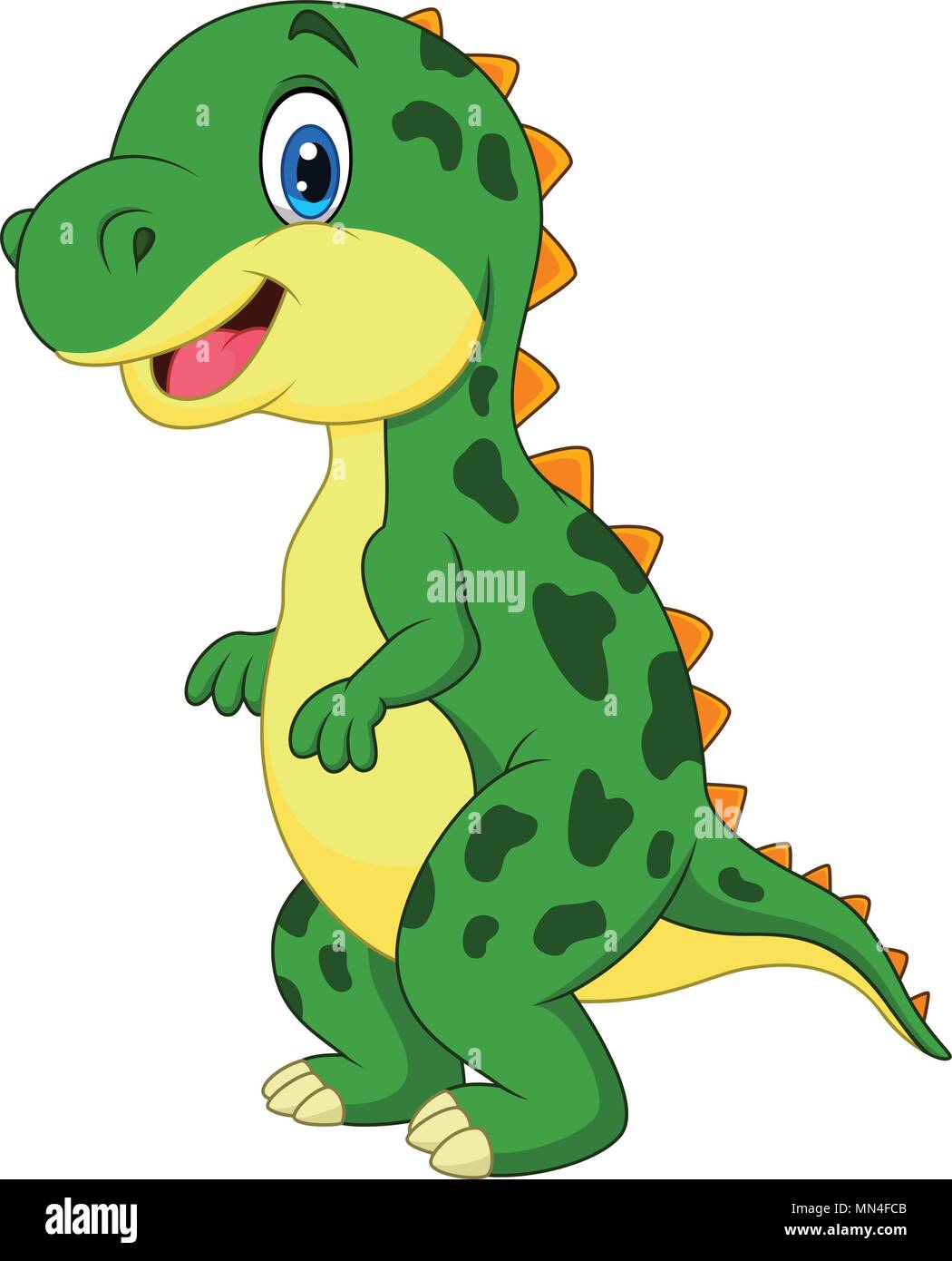 Dibujos animados dinosaurios verde Imagen Vector de stock - Alamy