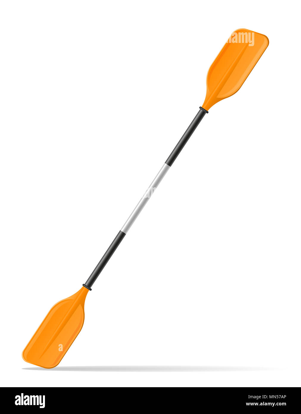 Pala de kayak o canoa ilustración vectorial aislado sobre fondo blanco. Foto de stock