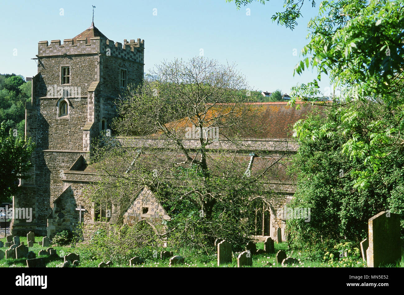 La Iglesia de todos los santos en Hastings Old Town, East Sussex, Reino Unido Foto de stock