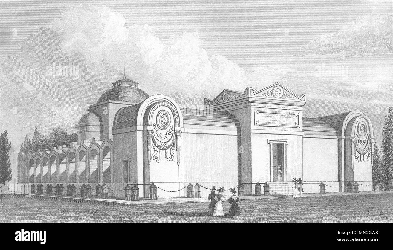 París. Exteriora de la Chapelle Expiatoire de Louis XVI 1831 impresión antigua Foto de stock